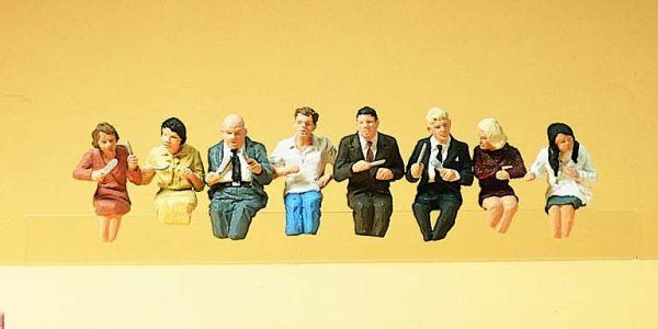 Persoonages assis pour wagon-restaurant