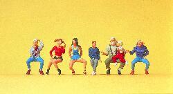 Grand-père et enfants assis