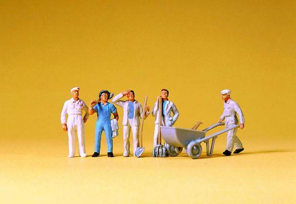 Ouvriers avec brouette