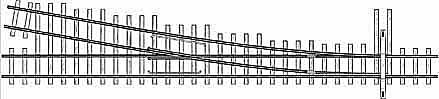 Aiguillage droite, longueur: 268 mm, 9,5°