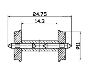 Essieux RP-25, diametre 11 mm