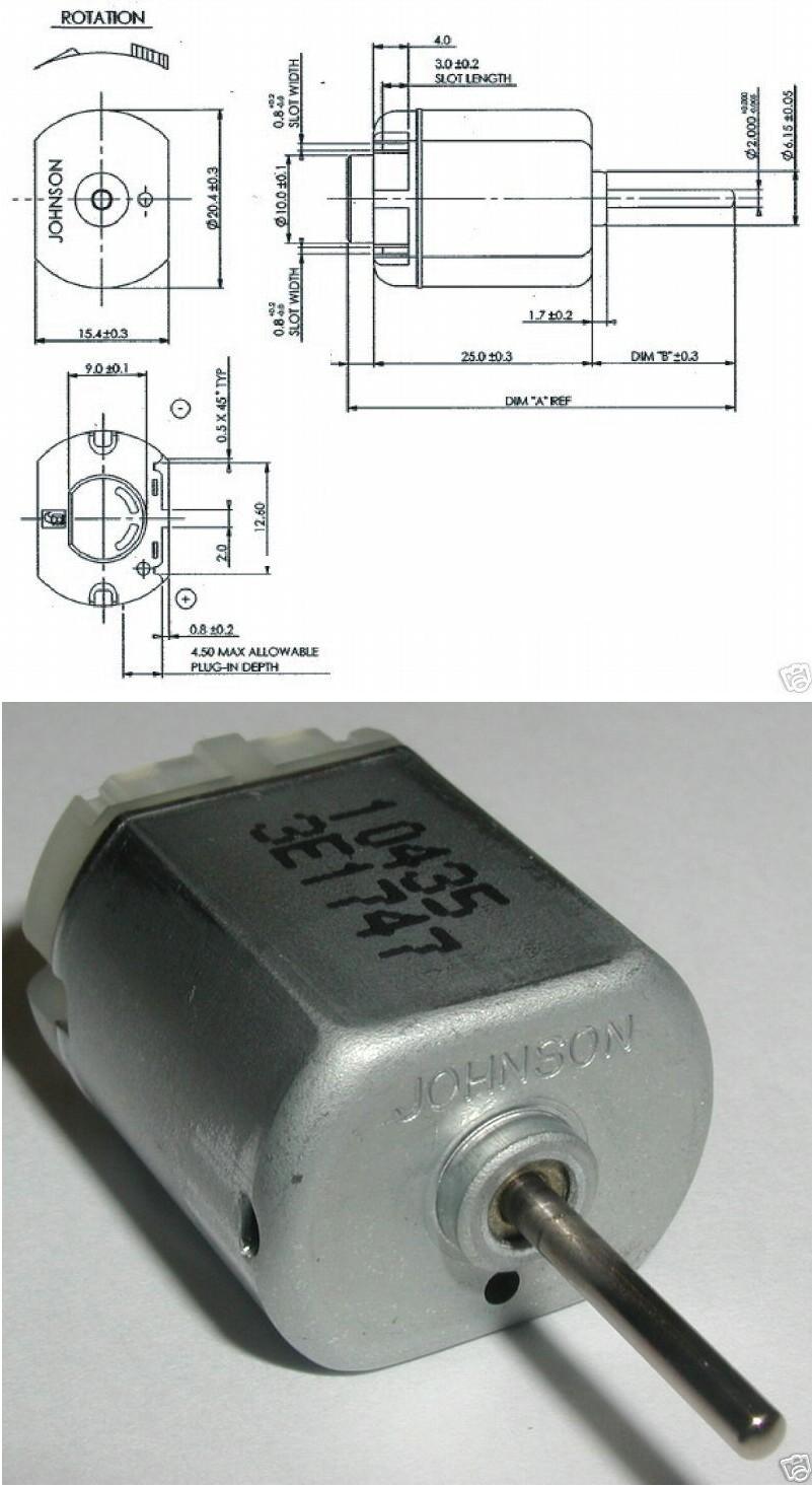 Moteur universel 12 Volts, Axe = 2 mm