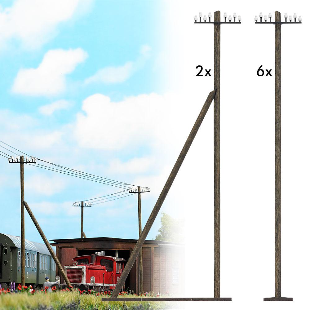 Assortiment de poteaux telegraphiques