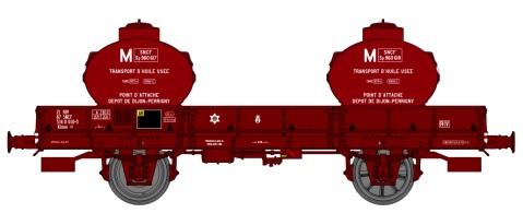 Wagon plat avec citernes "M-Dijon"