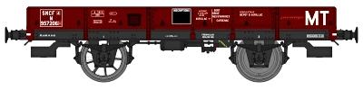 Wagon plat OCEM 19 type B, marquage "MT"
