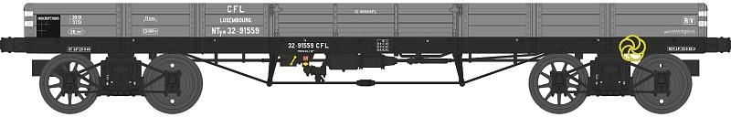 Wagon plat TP, 6 ridelles, type NTyw