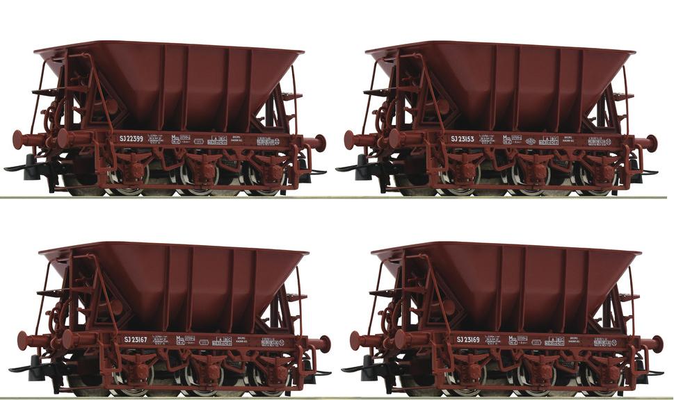 Coffret de 4 wagons à minerai vides