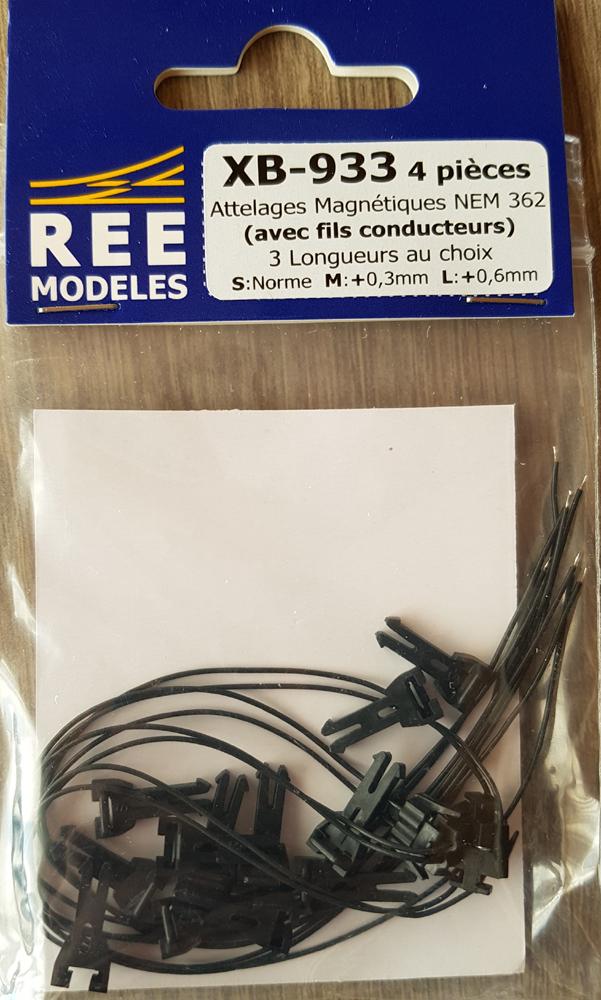 Attelages magnetiques avec fils conducteurs, selon NEM 362, 4 pieces