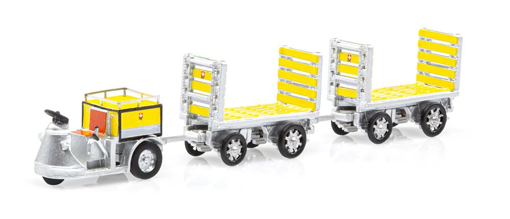 Tracteur NEFAG 3 roues et 2 remoques