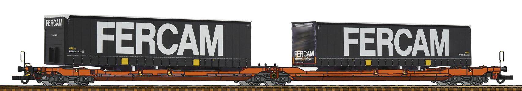 Wagon porte conteneurs double type T3000e