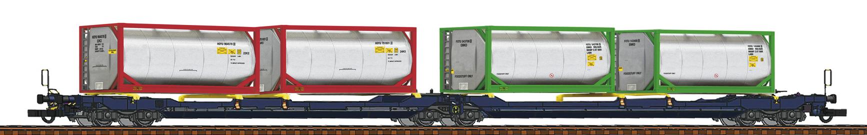 Wagon porte conteneurs double type T3000e