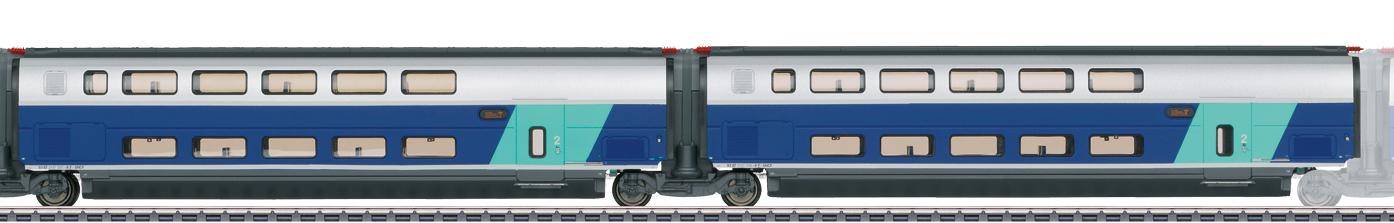 Coffret de 2 voitures 2eme classe TGV DUPLEX