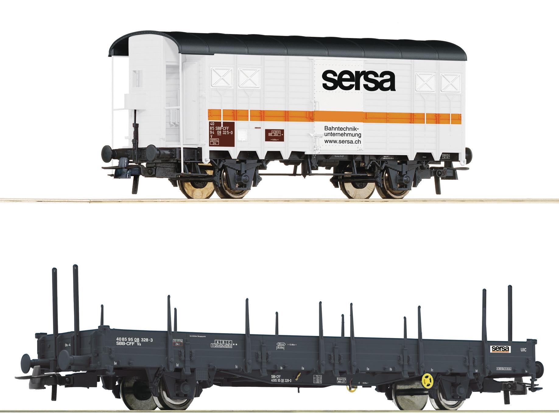Coffret avec 2 wagons de l'entreprise "SERSA"