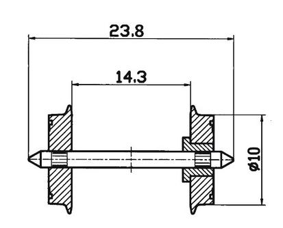 Essieux DC (=) diametre 10 mm, 2 pces