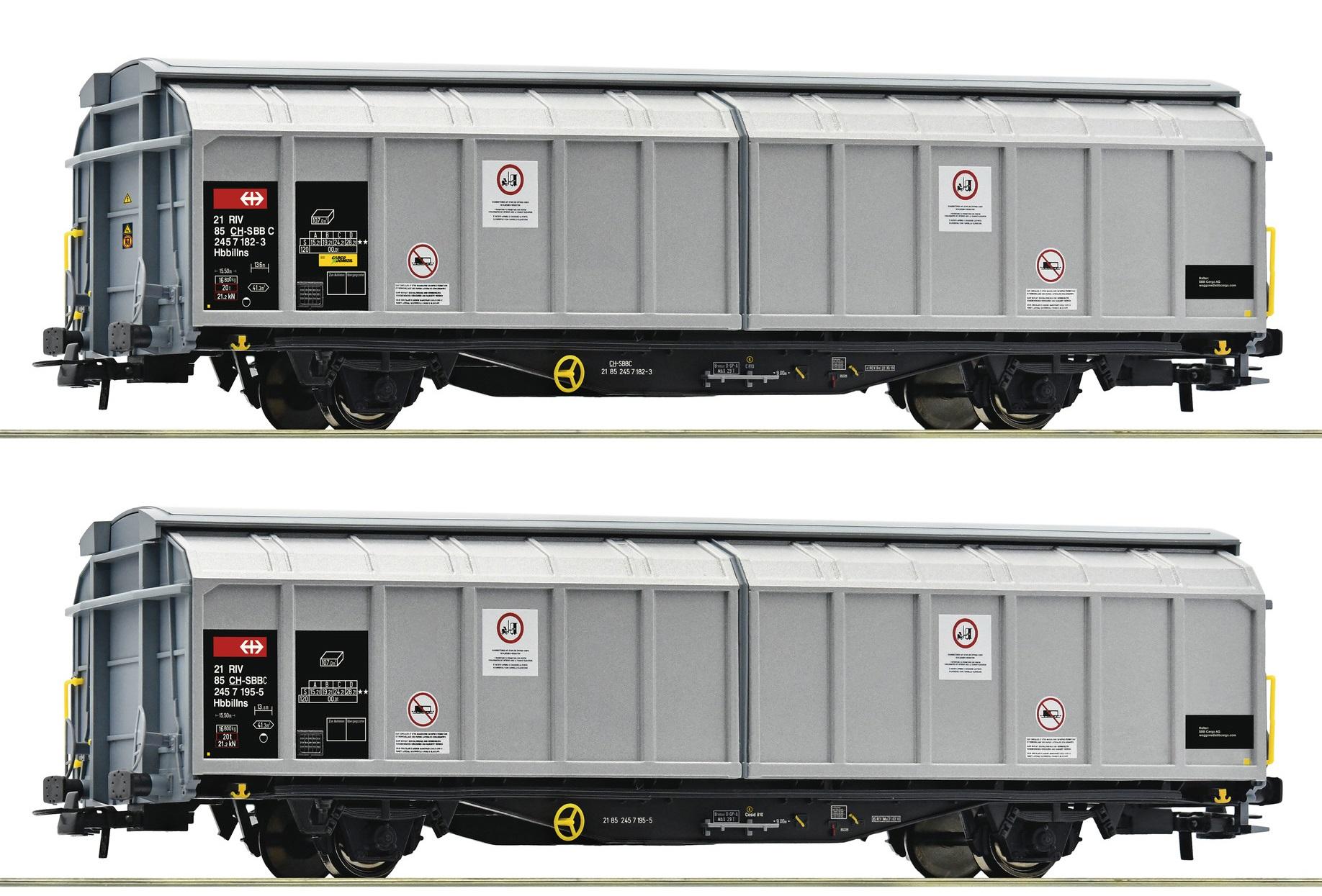 Coffret de 2 wagons couverts type Hbbillns "cargo Domizil", epoque VI