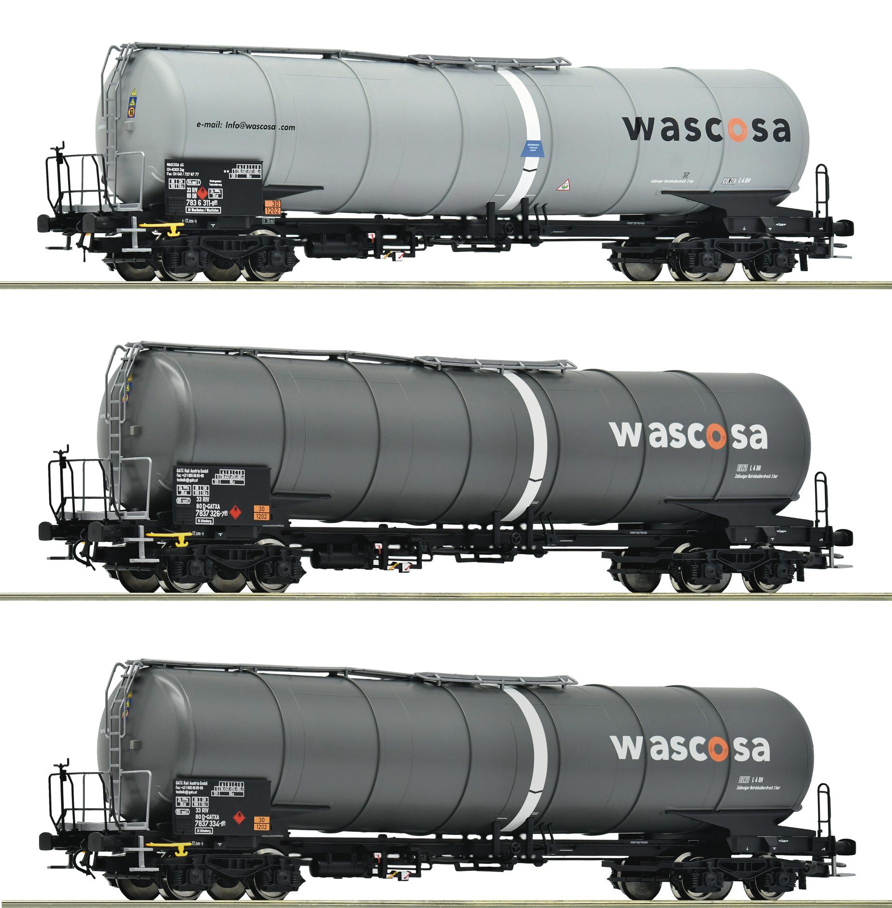Coffret de 3 wagons citernes "Wascosa"