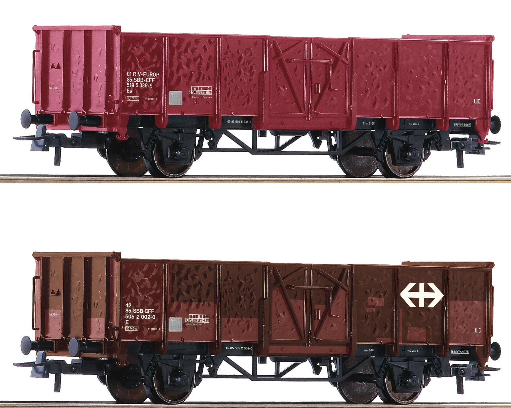 Coffret de wagons tombereaux cabosses type E + Es, Epoque IV