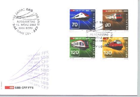 Suisse - Enveloppe des 100 ans des CFF