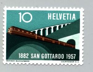 Suisse - Timbre 75 ans du Gotthard