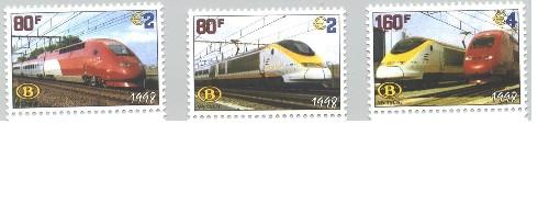 Belgique - 3 timbres Eurostar / Thalys